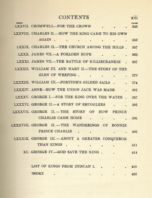 [Contents, Page 5 of 5] from Scotland's Story by H. E. Marshall