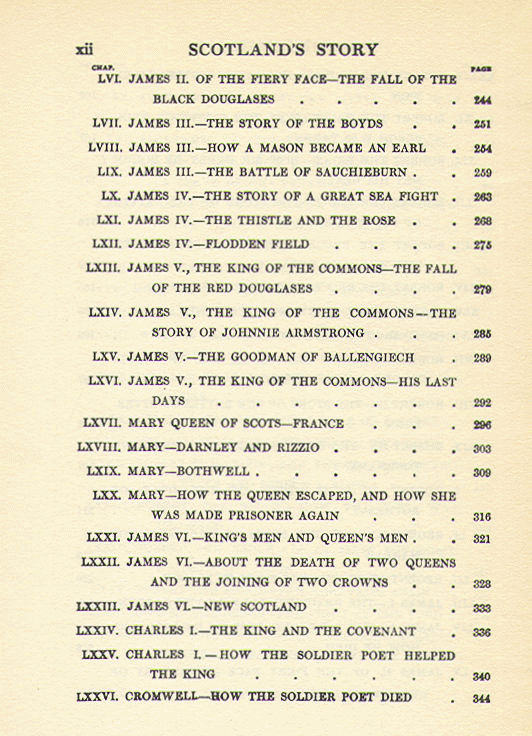 [Contents, Page 4 of 5] from Scotland's Story by H. E. Marshall