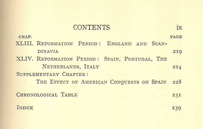 [Contents, Page 3 of 3] from The Story of Europe by H. E. Marshall