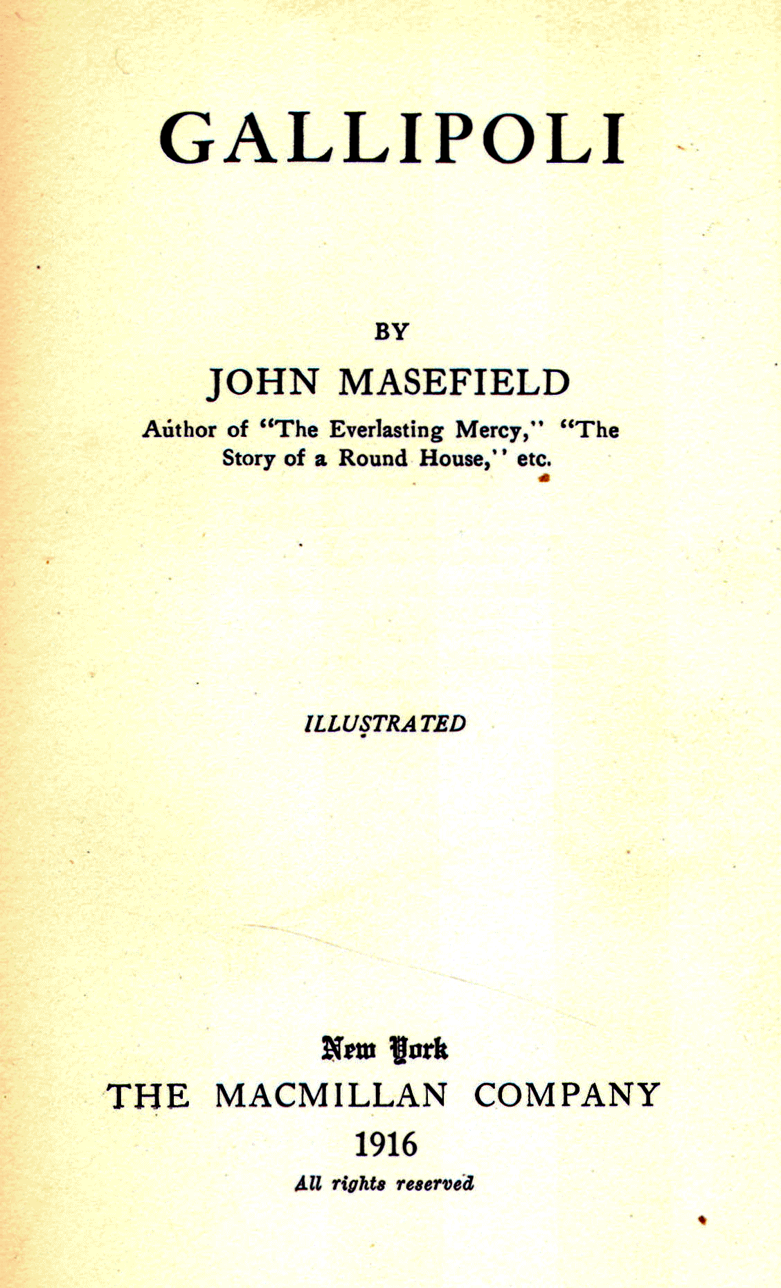 [Title Page] from Gallipoli by John Masefield