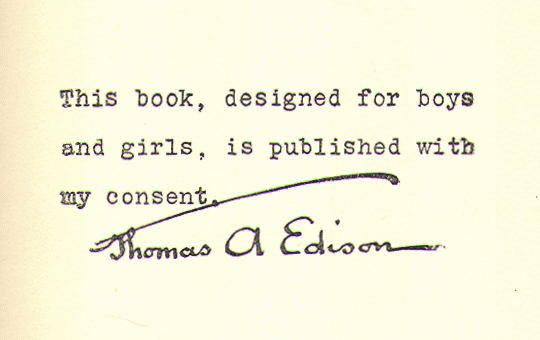 [Signature Page] from Boys' Life of Edison by W. H. Meadowcroft