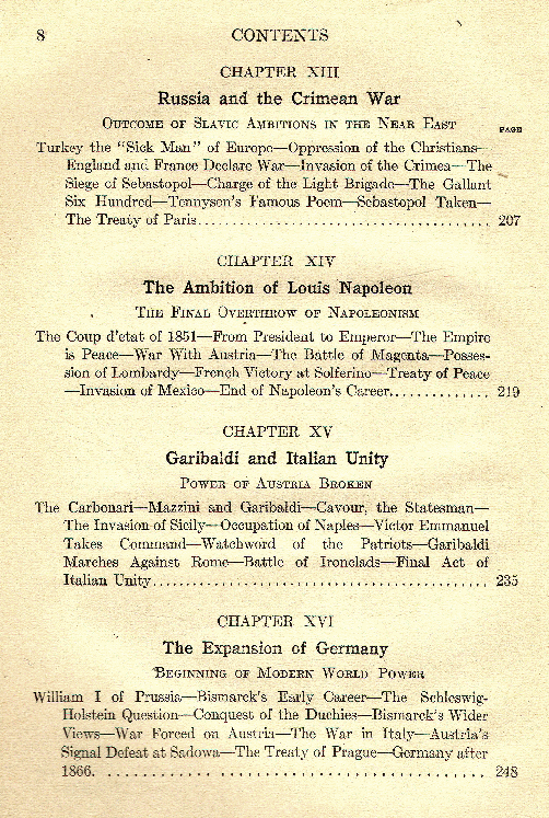 [Contents, Page 4 of 6] from Europe and the Great War by Charles Morris