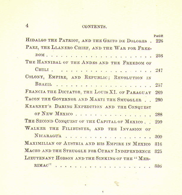 [Contents, Page 2 of 2] from Historical Tales - Spanish American by Charles Morris