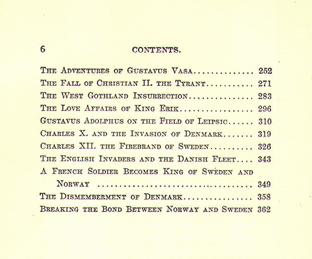 [Contents, Page 2 of 2] from Historical Tales - Scandinavian by Charles Morris