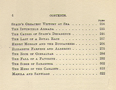 [Contents, Page 2 of 2] from Historical Tales - Spanish by Charles Morris