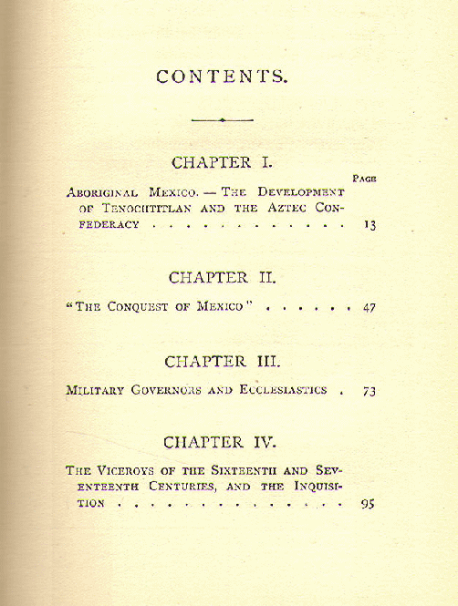 [Contents, Page 1 of 3] from A Short History of Mexico by Arthur H. Noll
