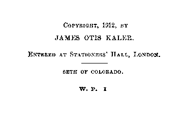[Copyright Page] from Seth of Colorado by James Otis