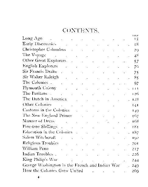 [Contents] from American History Stories - I by Mara L. Pratt