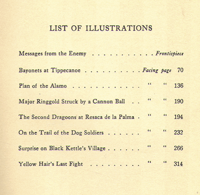 [List of Illustrations] from Book of Border Battles by Edwin Sabin