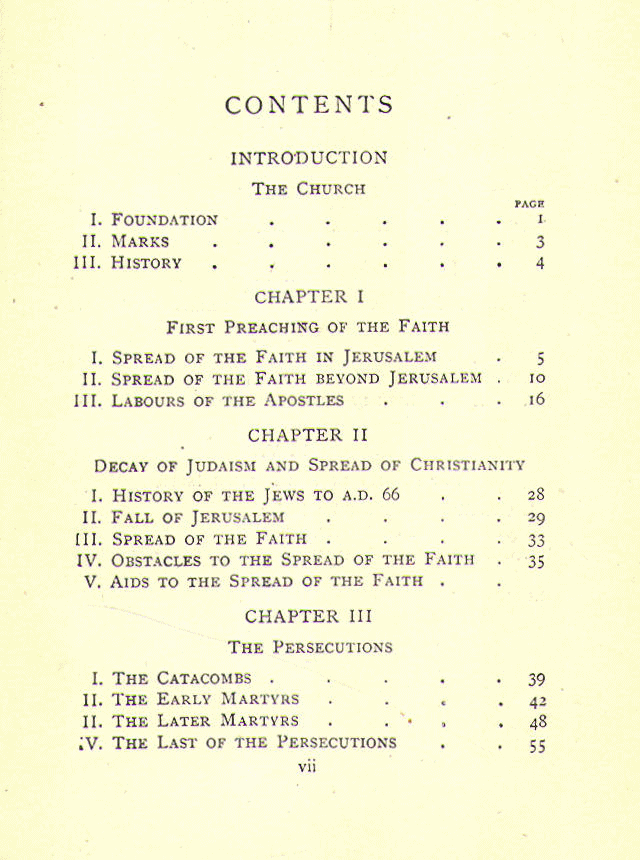 [Contents, Page 1 of 2] from Church - Christian Antiquity by Notre Dame