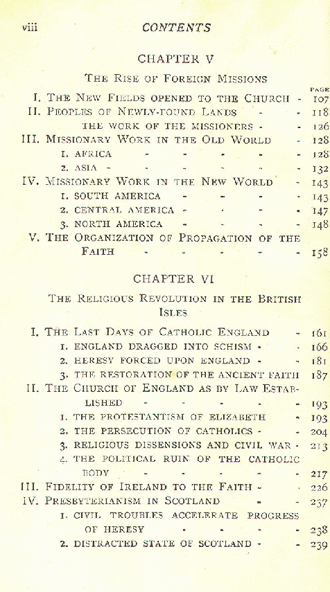 [Contents, Page 2 of 2] from Church - Early Modern Times by Notre Dame