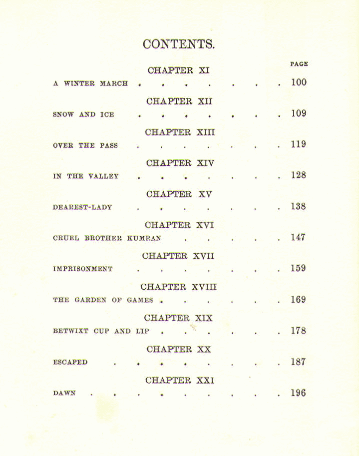 [Contents, Page 2 of 2] from The Adventures of Akbar by F. A. Steel