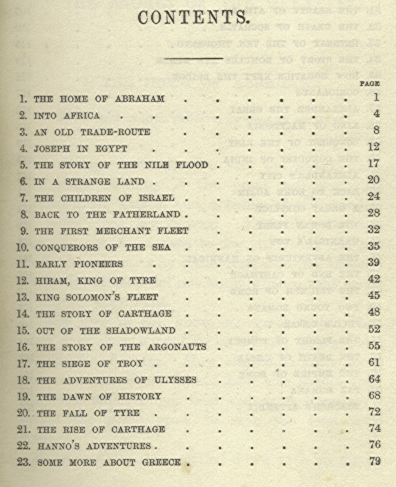 [Contents Page 1 of 2] from Shores of the Great Sea by M. B. Synge
