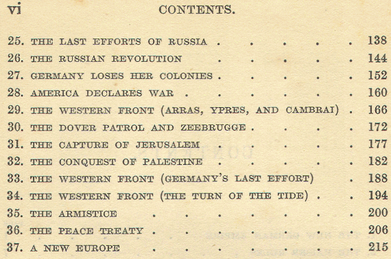 [Contents Page 2 of 2] from The World at War by M. B. Synge