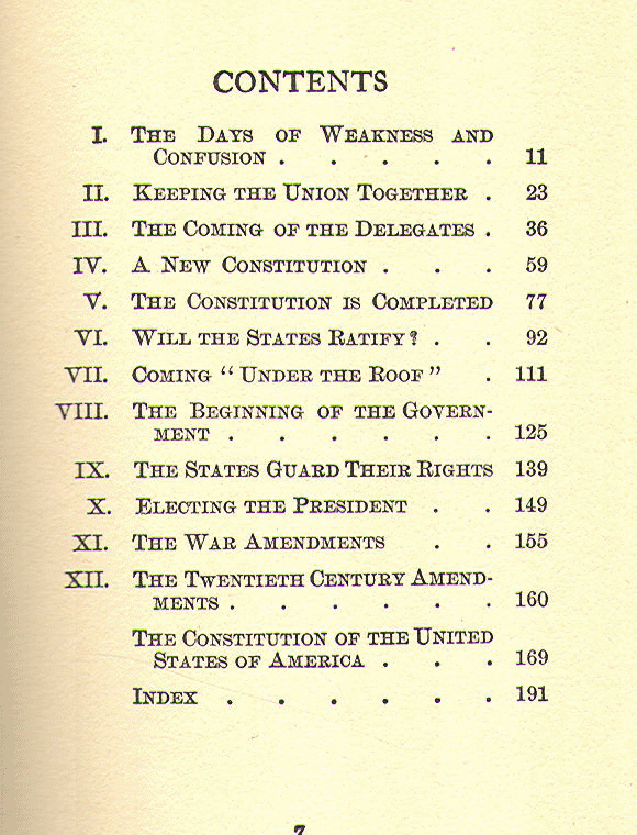 [Contents] from Story of Our Constitution by E. M. Tappan