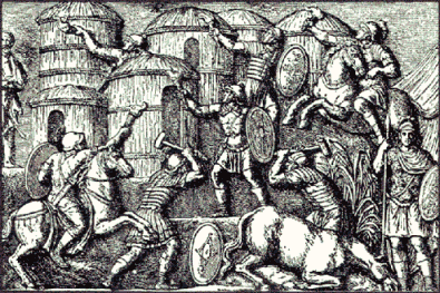 Romans attacking Germans
