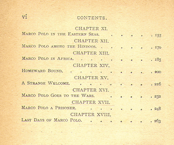 [Contents, Page 2 of 2] from The Adventures of Marco Polo by George Towle
