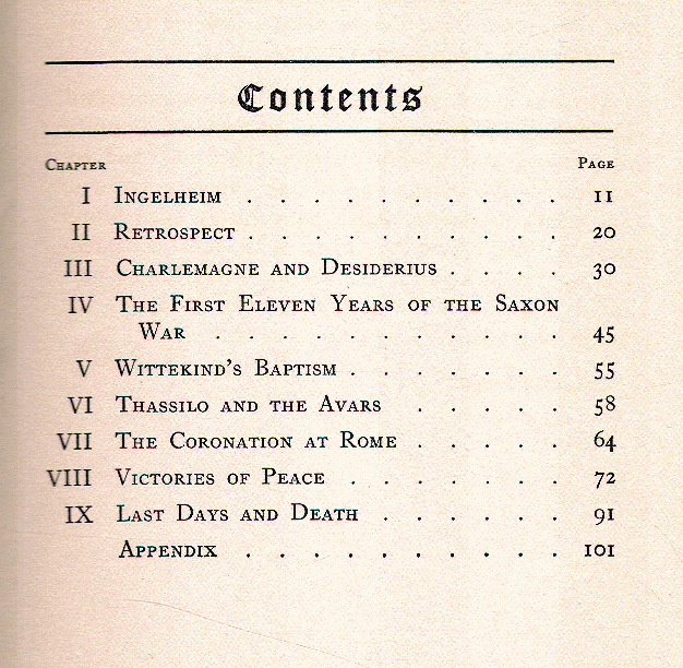 [Contents] from Charlemagne by George Upton