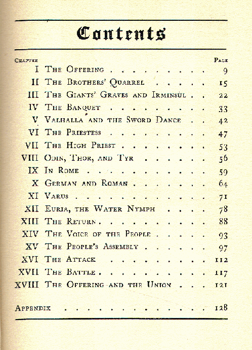 [Contents] from Herman and Thusnelda by George Upton
