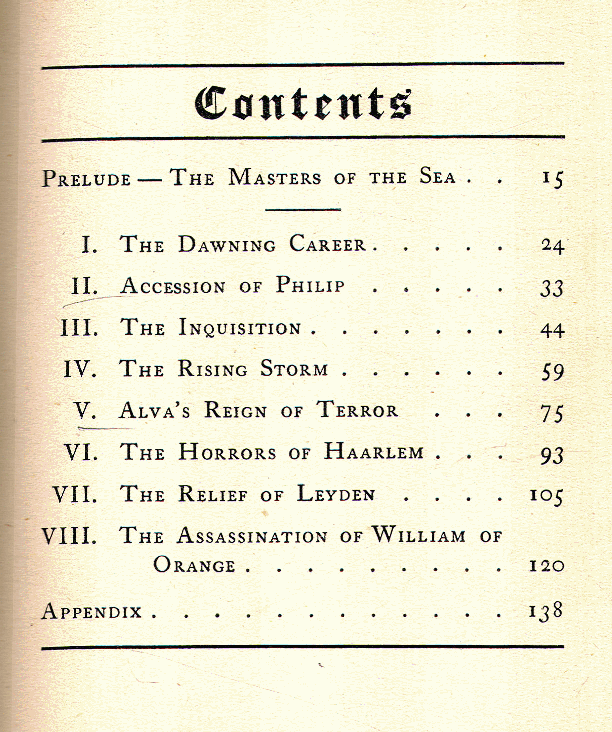 [Contents] from William of Orange by George Upton