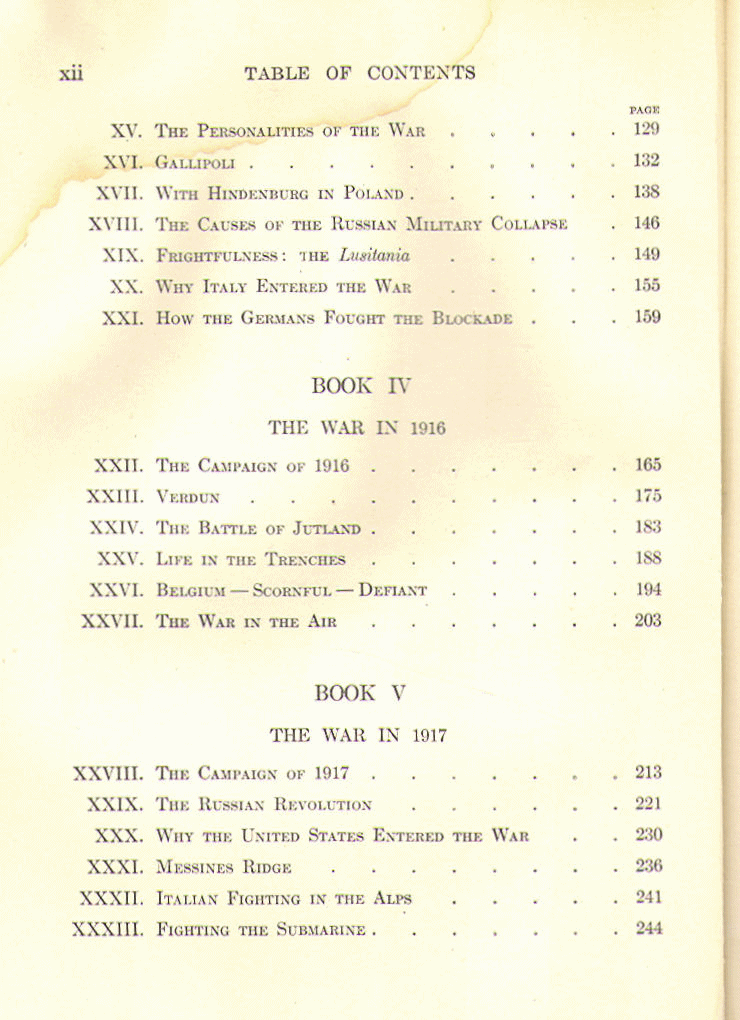 [Contents, Page 2 of 3] from Story of the Great War by Roland Usher