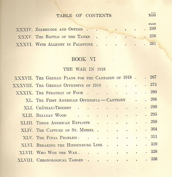 [Contents, Page 3 of 3] from Story of the Great War by Roland Usher