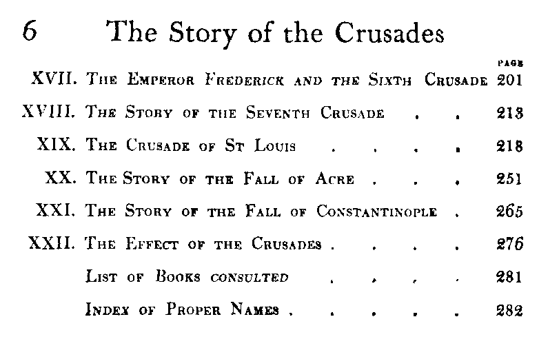 [Contents Page 2 of 2] from The Story of the Crusades by E. M. Wilmot-Buxton