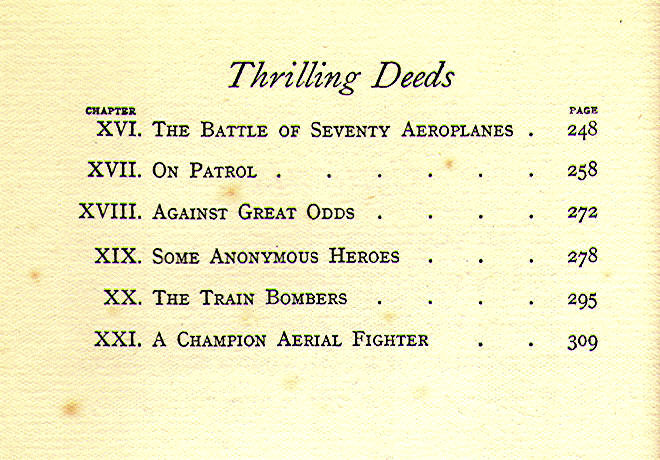 [Contents, Page 2 of 2] from Deeds of British Airmen by Eric Wood