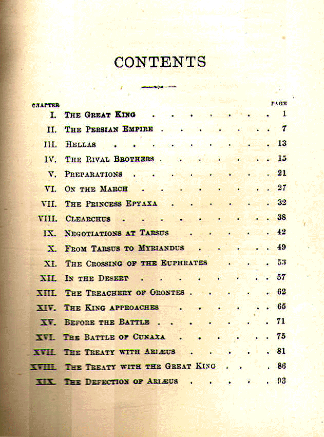 [Contents, Page 1 of 2] from Retreat of the Ten Thousand by F. Younghusband
